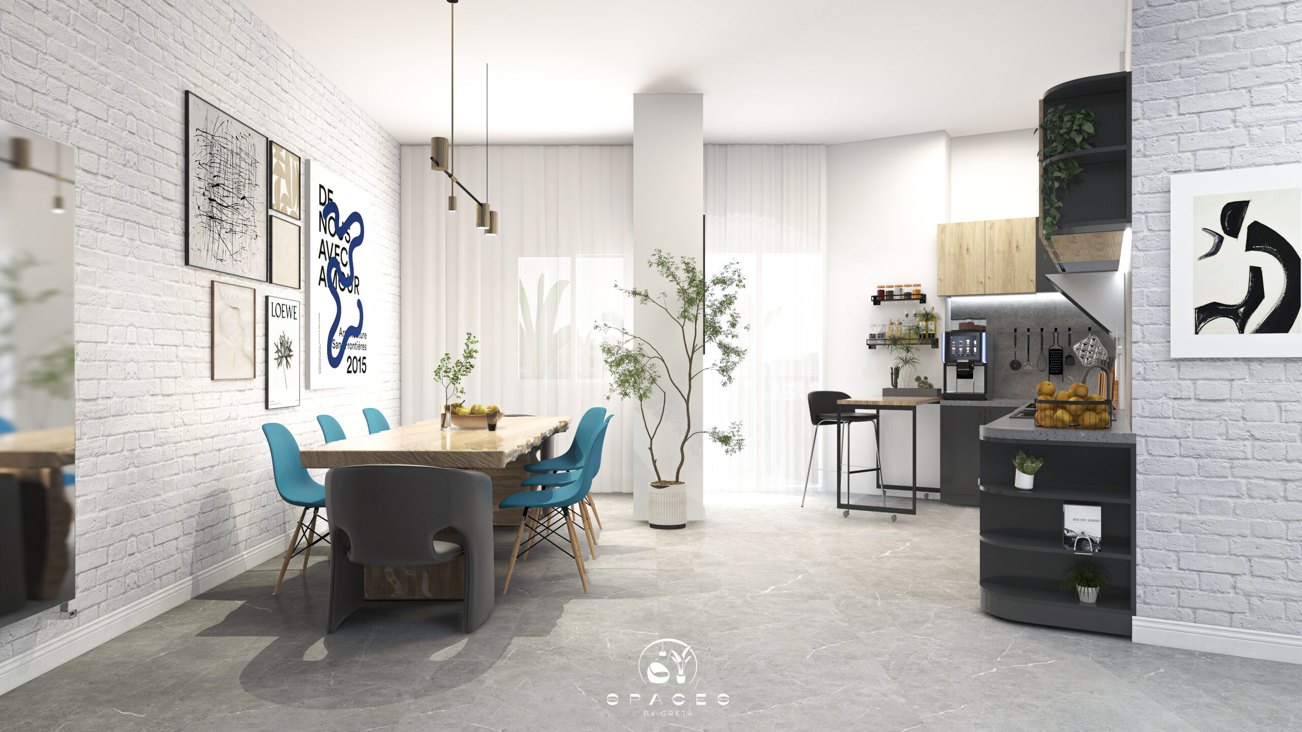Interior Renderings-Zona giorno